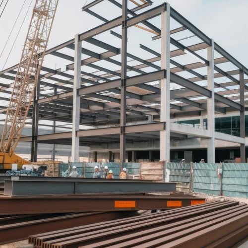 MS Steel Beam and Column Fabrication