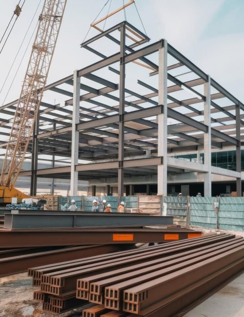 MS Steel Beam and Column Fabrication